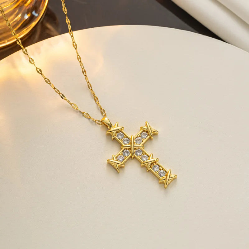 Collana Croce e Zirconi | CONFEZIONE REGALO INCLUSA!