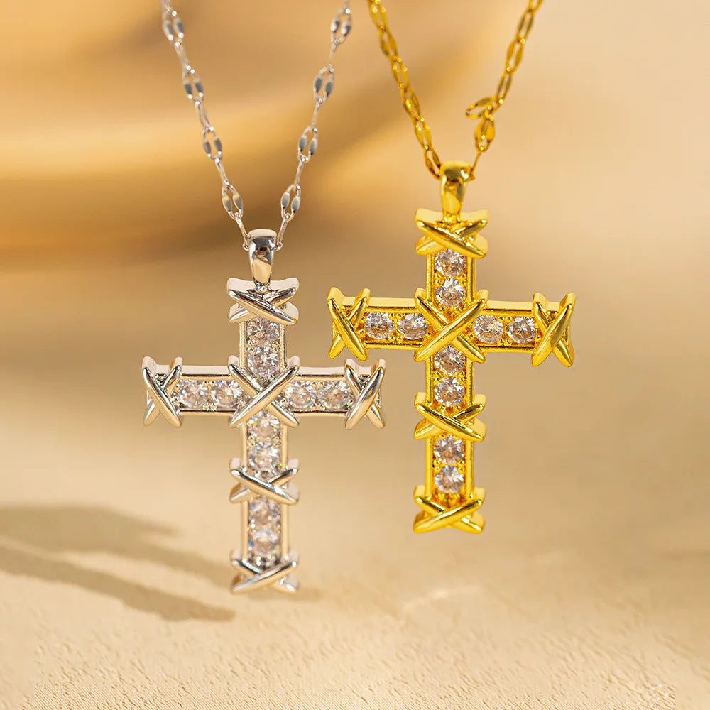 Collana Croce e Zirconi | CONFEZIONE REGALO INCLUSA!
