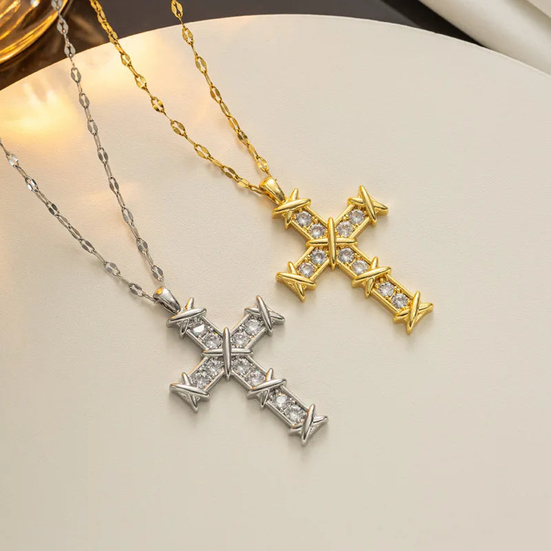 Collana Croce e Zirconi | CONFEZIONE REGALO INCLUSA!