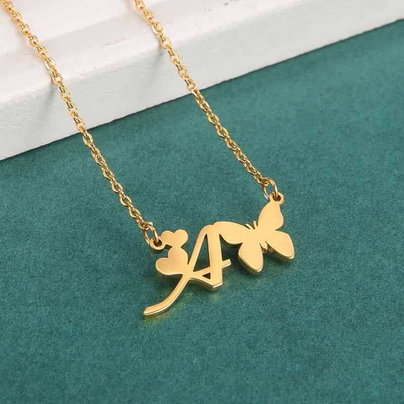 Collana Farfalla con Lettere | CONFEZIONE REGALO INCLUSA!