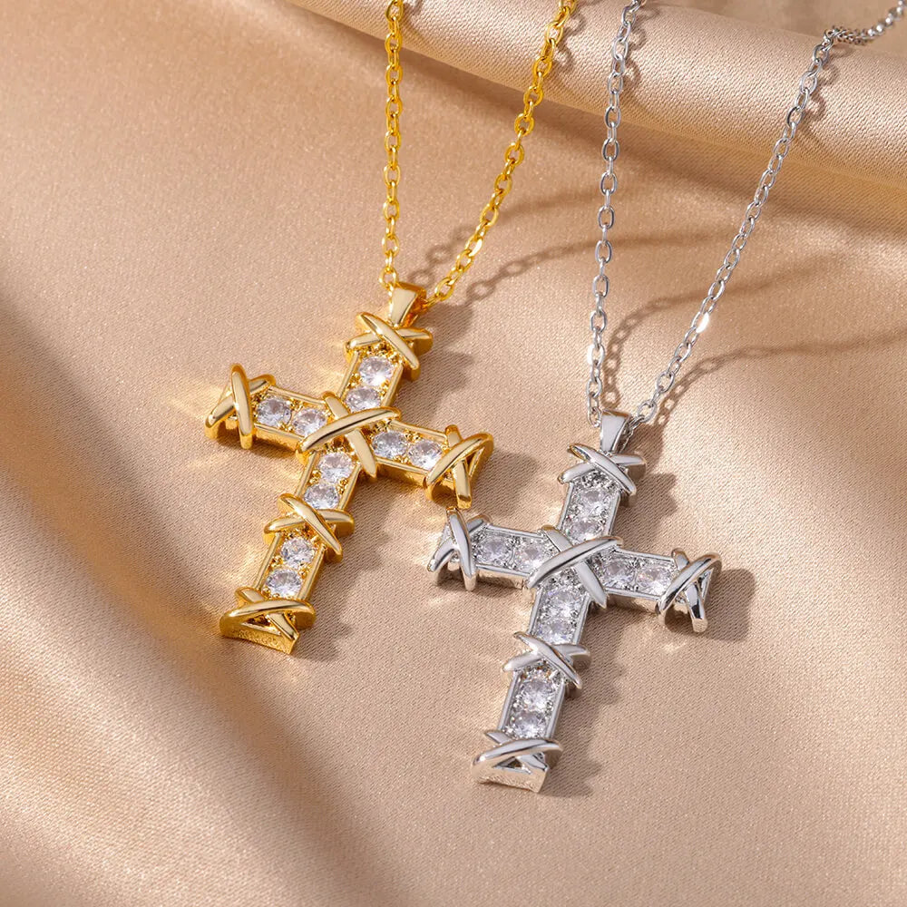Collana Croce e Zirconi | CONFEZIONE REGALO INCLUSA!